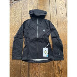 Black Diamond Equipment Women’s Stormline Stretch Rain Shell Jacket Black NWT XS